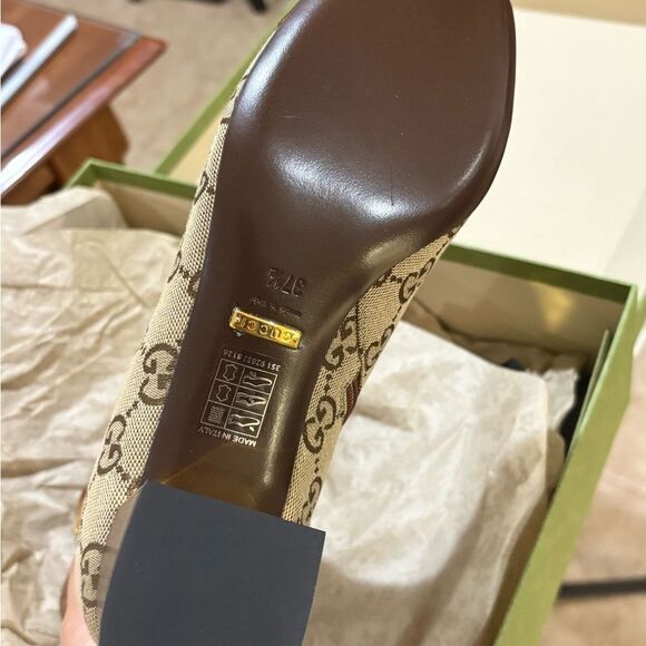 GUCCI Ellis GG Monogram Supreme Canvas & Leather Ankle Boots Brown - Picture 10 of 13